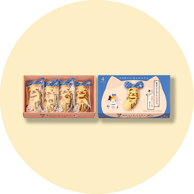 Tokyo Banana White Peach Banana Cake 4pc Limited 4 count