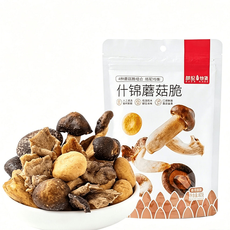 薛记炒货什锦蘑菇脆蘑菇干香脆蘑菇干香脆组合装60g 60 克