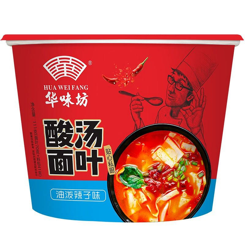 Huaweifang Sour Soup Noodle Leaves Spicy 111g 111 g