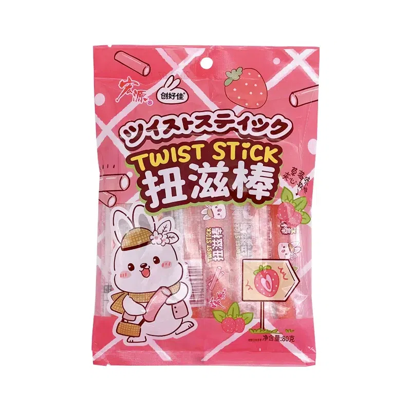 Hongyuan Twisty Stick Strawberry Flavor 80g 80 g