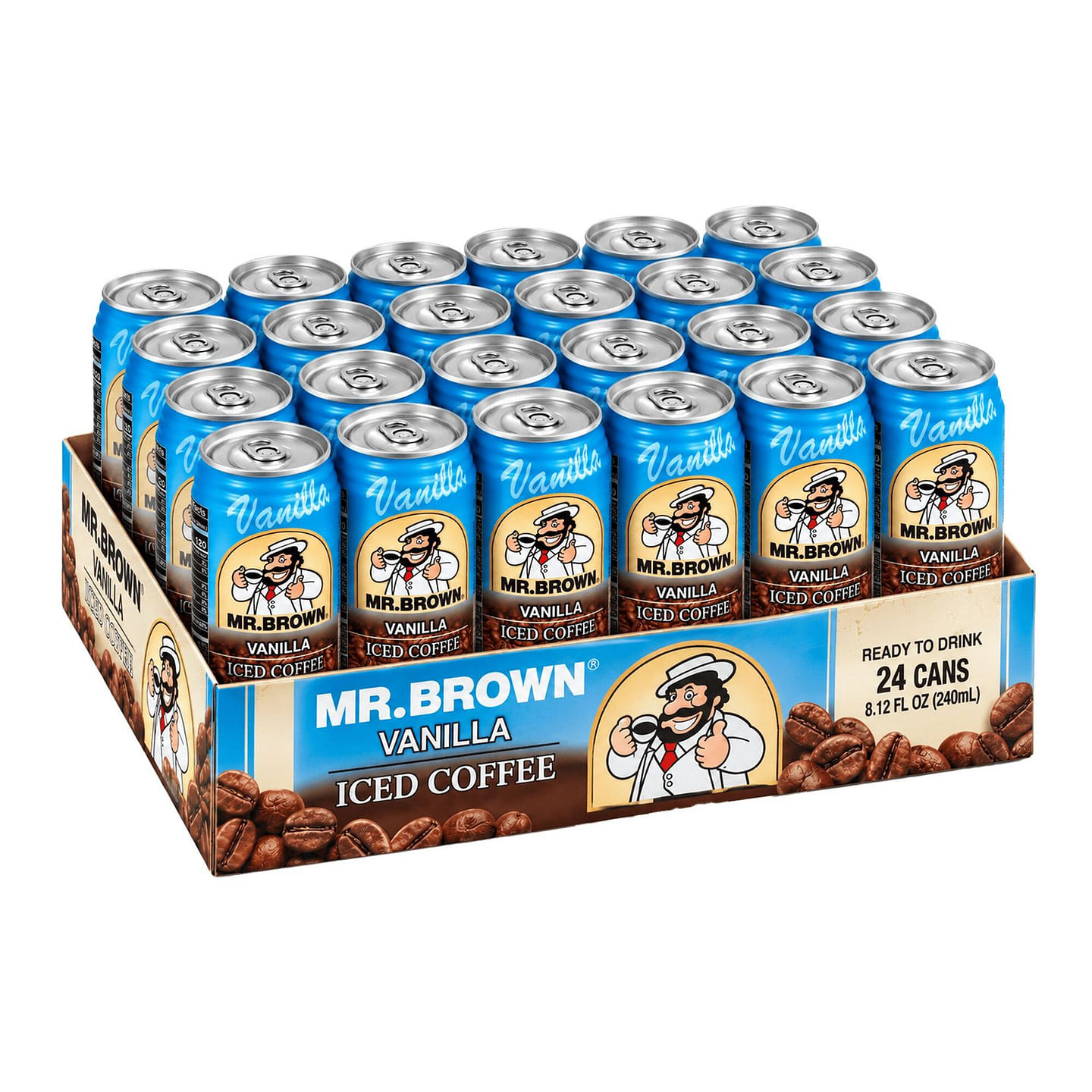 Mr. Brown Vanilla Iced Coffee 8.12 oz 24 can
