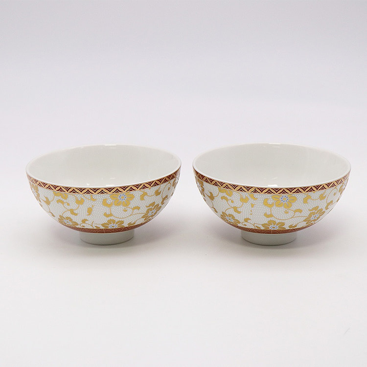 Kutani Ware Rice Bowl - White Dots 1 each