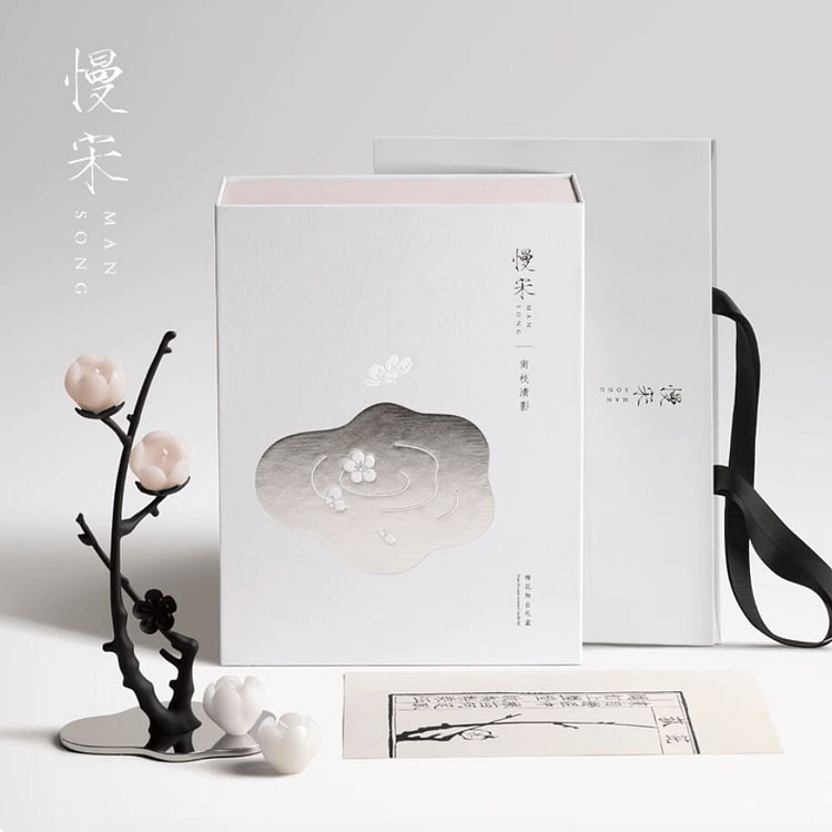 MANSONG Plum Blossom Scented Candle Set Black