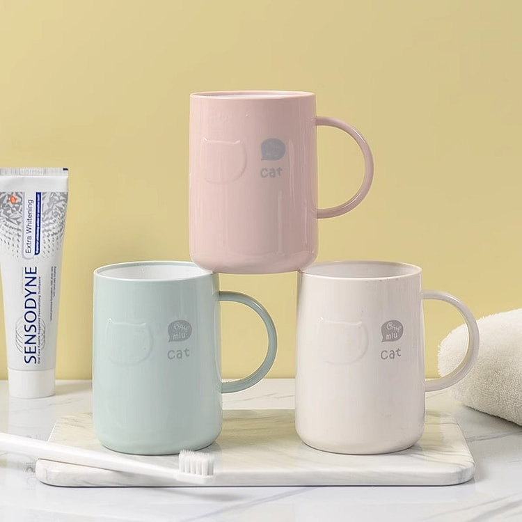 Cute off-white thickened household mouthwash cup 1 each