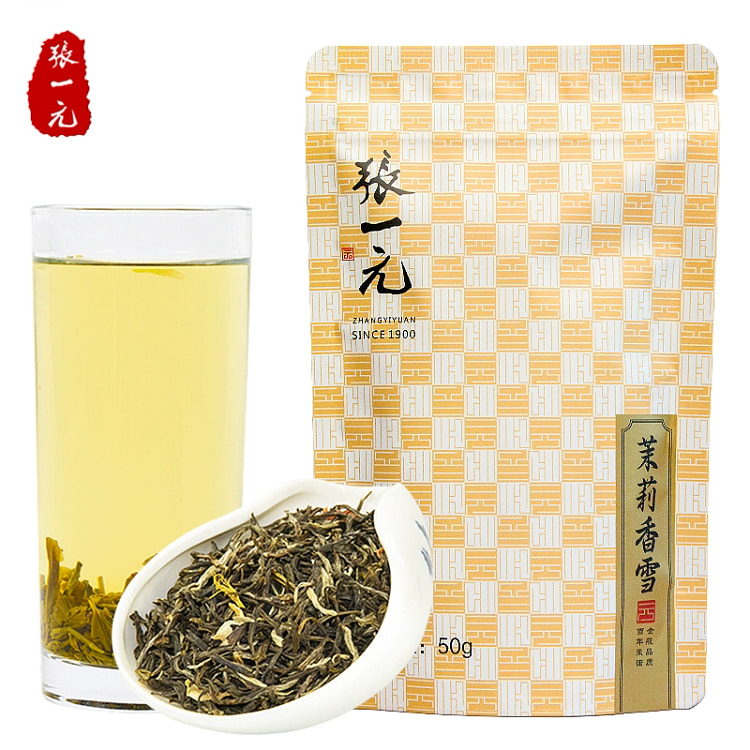 张一元 茉莉香雪50g*1袋 特级 绿茶茉莉浓香