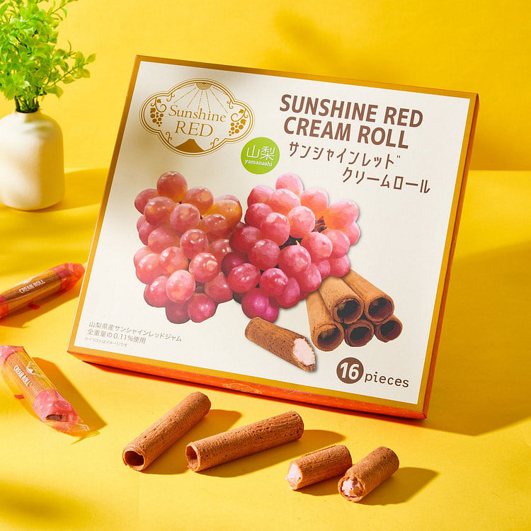 Sunshine Red Grape Wafer Rolls (16 pieces)