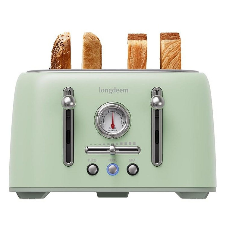 4-Slice Toaster with 6-Level Toast Control, Green