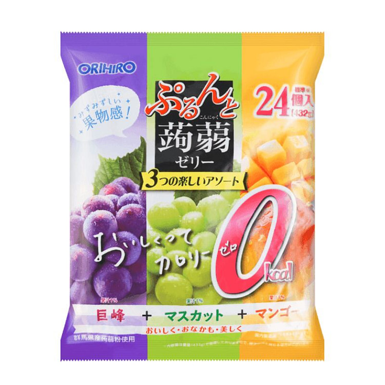 ORIHIRO Japanese Konjac Jelly 432g(24pcs)*1set 432 g