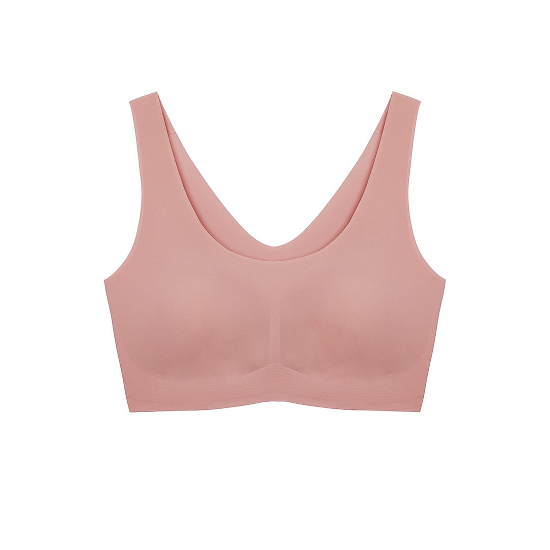 ubras WirelessSeamless Vest Bras Full Coverage Comfort Fixed pad Peach One Size 1 each