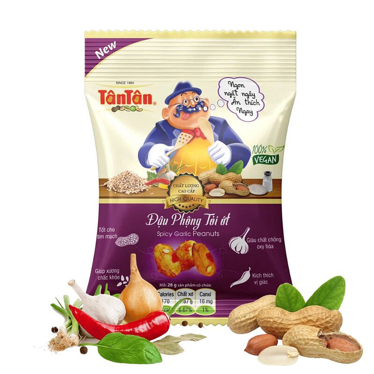 Tan Tan Garlic Chili Peanuts - 1 Pack