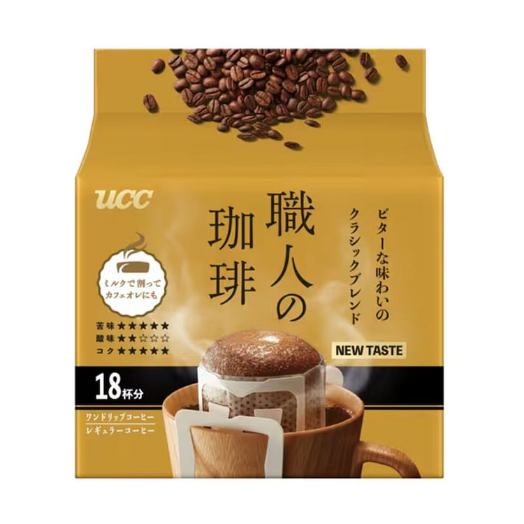 UCC职人挂耳咖啡 新款金色经典浓郁办公提神18袋