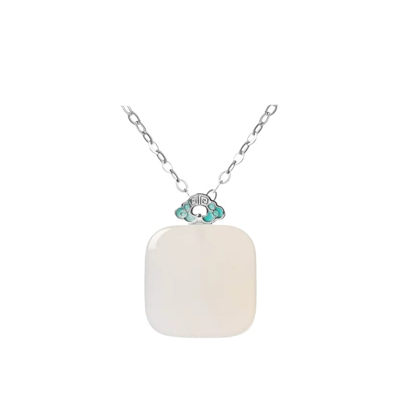 Small sugar necklace, jade pendant, 18 * 14mm 1 box
