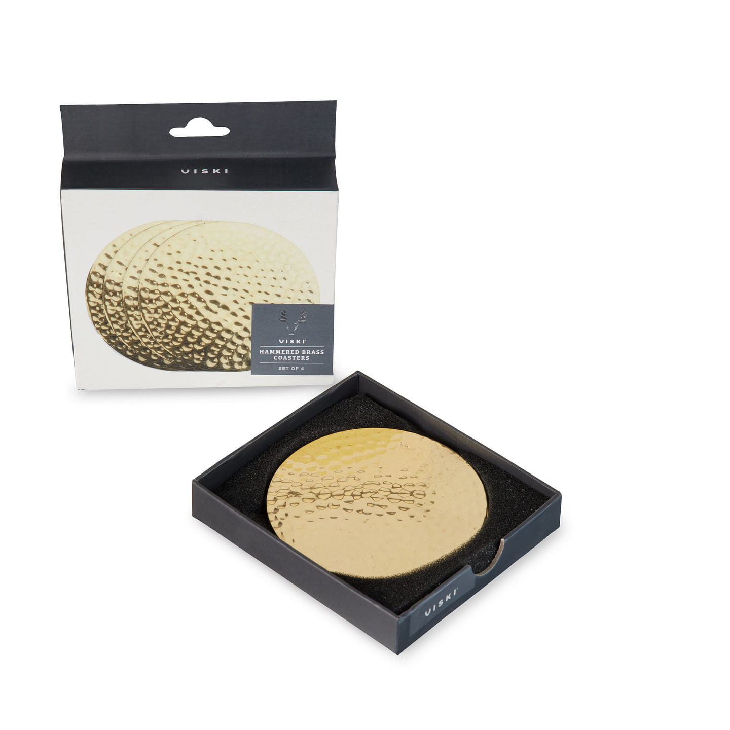 Hammered Brass Coasters by Viski® 4 each