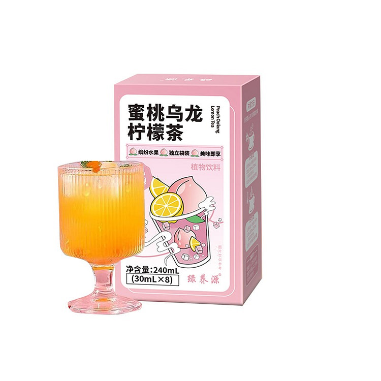 绿养源 蜜桃乌龙柠檬茶 清爽又解腻饮料饮品*8包