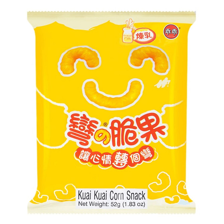 Kuai Kuai Curved Corn Puffs Condensed Milk Flavor 1 pack