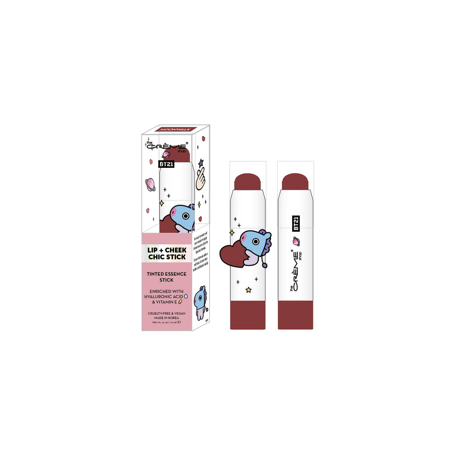 THE CREME SHOP Tinted Essence Stick Lip & Cheek - BT21 Mang Moonwalk 1 each