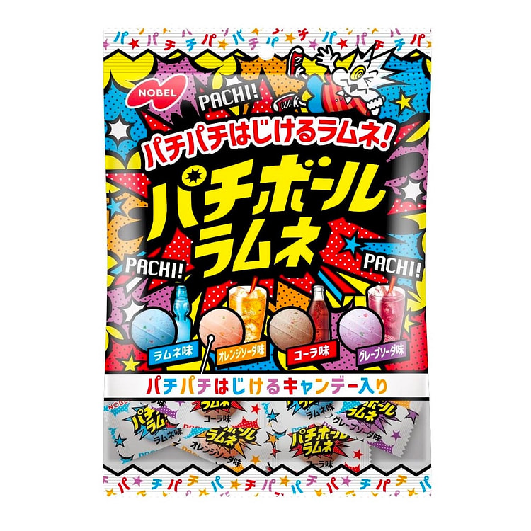 Ramune Soda Candy Fizzy Pop Cola Grape NOBEL 60g 1 each