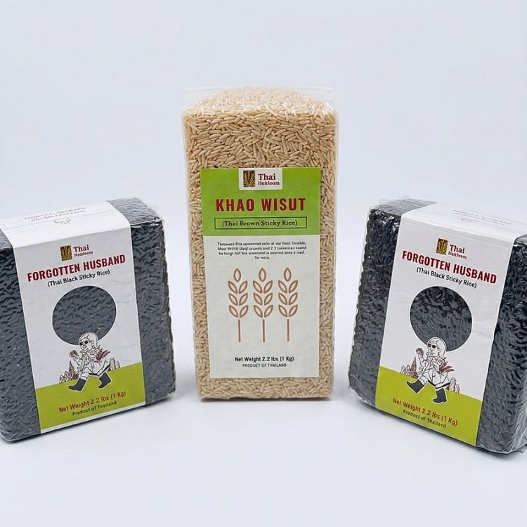 Thai Sticky Rice Trio (Black & Brown) 6.6 lb*3 pack
