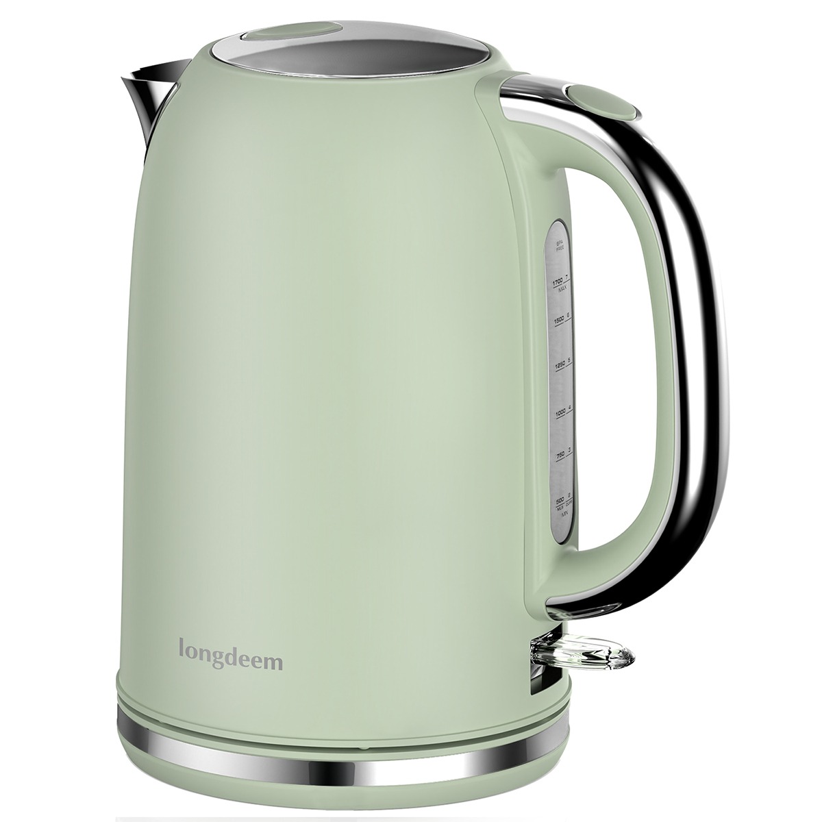 1.7L Stainless Steel Electric Kettle, Green 1 カウント