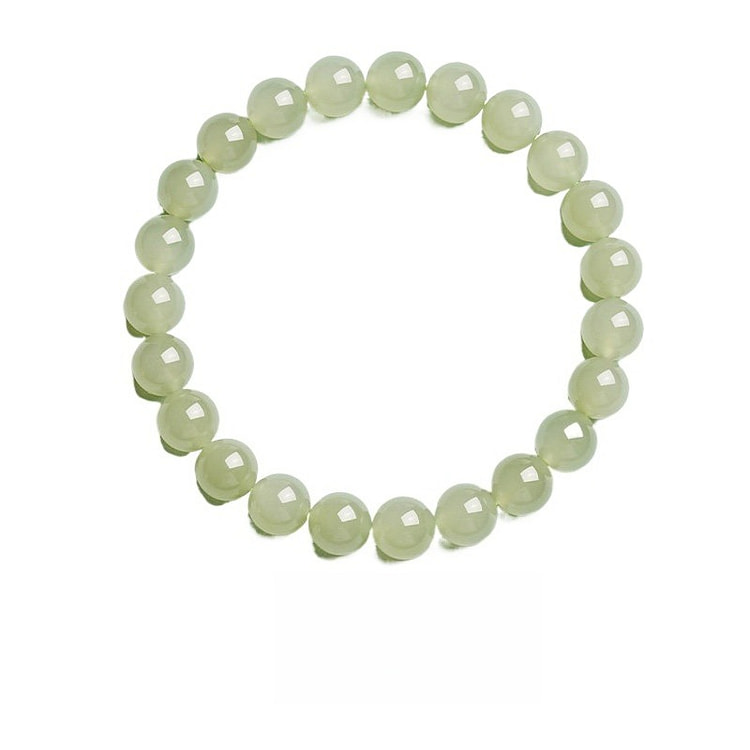 宫里上新 和田玉手串青海老坑 浅冰晴约 8mm 1 盒