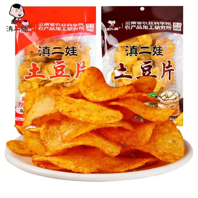 Dian Er Wa Potato Slices 51g * 2 bags (1 bag of spicy and 1 bag of Hu La) 102 g