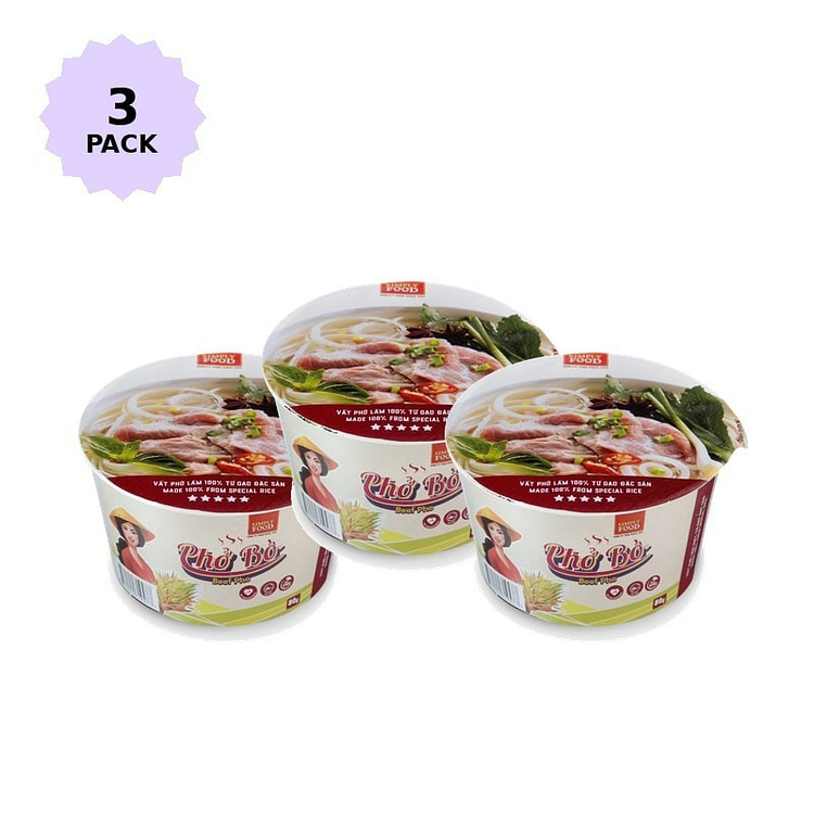 Simply Food Beef Instant Pho Bowl 3 pack 80 g