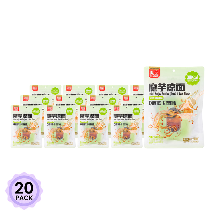 阿宽椒香糖醋味 魔芋凉面（自立装） 255 克*20 包