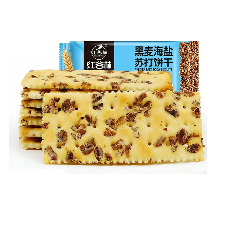 红谷林黑麦海盐苏打饼干健康0蔗糖小零食208g*1 208 克