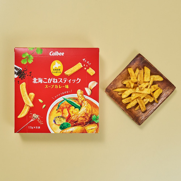 CALBEE Hokkaido  Golden Potato chips Curry Soup Flavor 17g 6 packs