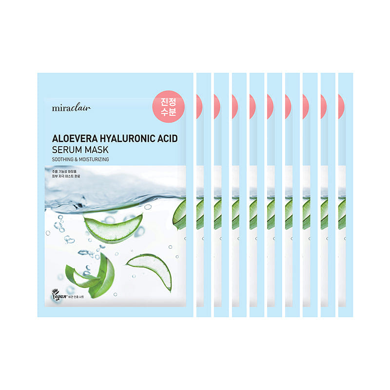 Miraclair Aloevera Hyaluronic Serum Mask 10 Pack 1 each