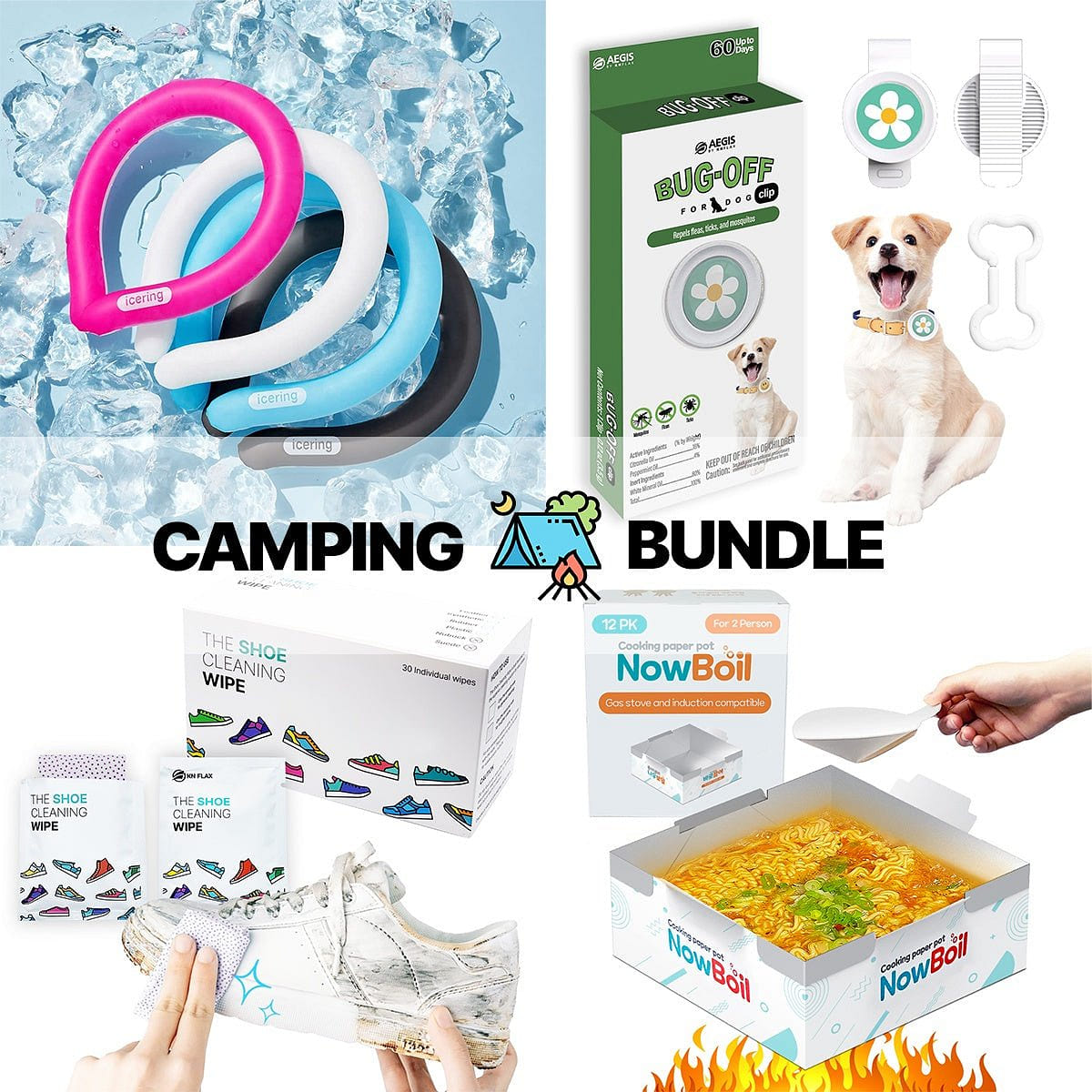 Camping Bundle Neck Cooler-Black / Bug-off Heart 0 lb