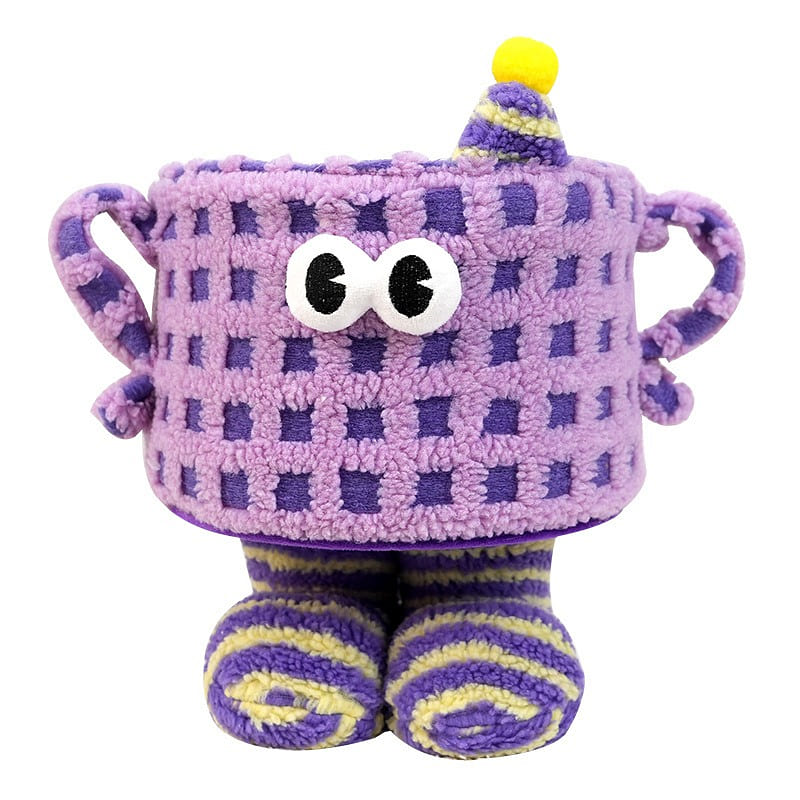 Lamb Velvet Cartoon Monster Sundry Snack Basket-Purple 1 Pice 1 each