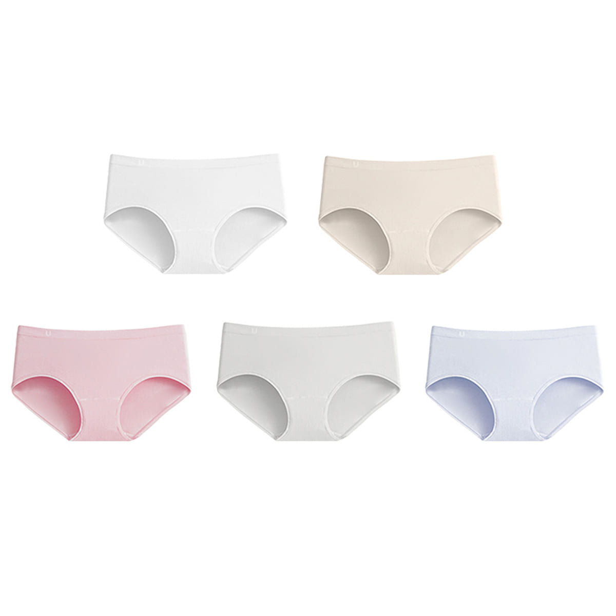 Ubras 60S Modal Seamless Cotton Mid Waist Triangle Pants (5 Pack) – Group 10-L 100 g