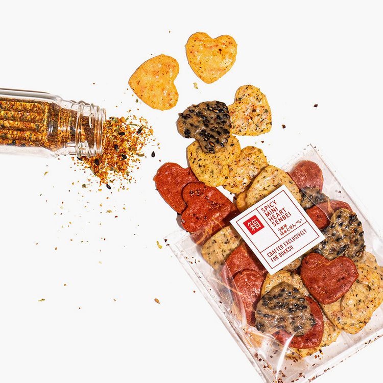 Spicy Mini Heart Senbei (1 Bag, 25g)