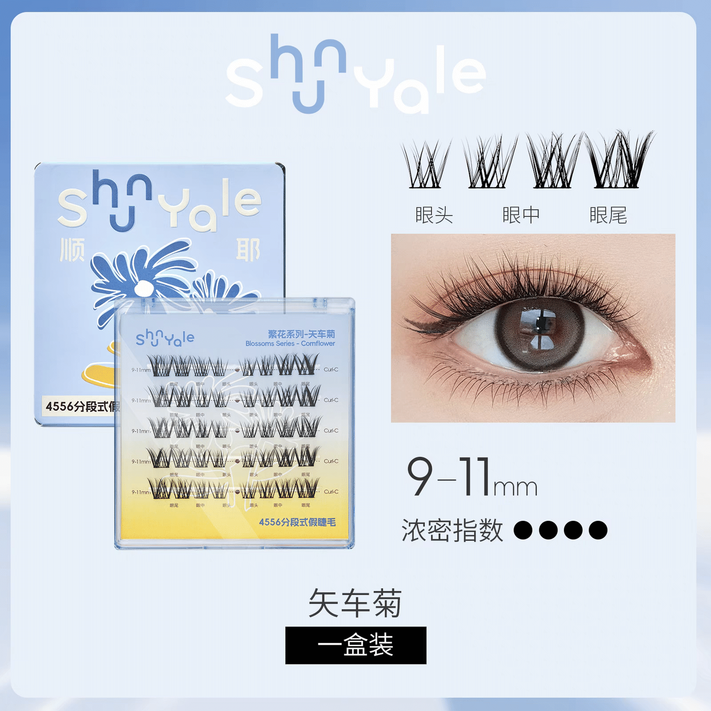 Segmental False Eyelashes Novice Naturally-Cornflower 1Box 1 box