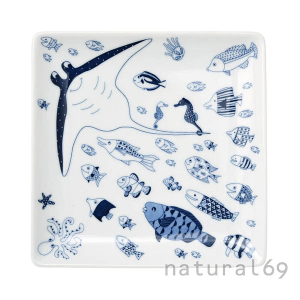 Natural69 Coco Marine Square Plate Manta