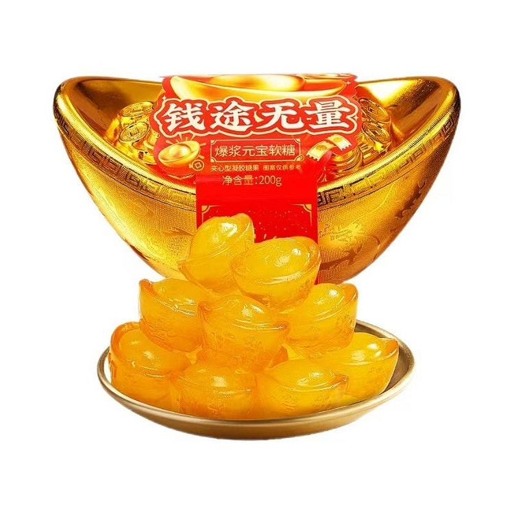 比比赞 钱途无量金元宝果汁软糖 200g*1盒 200 克