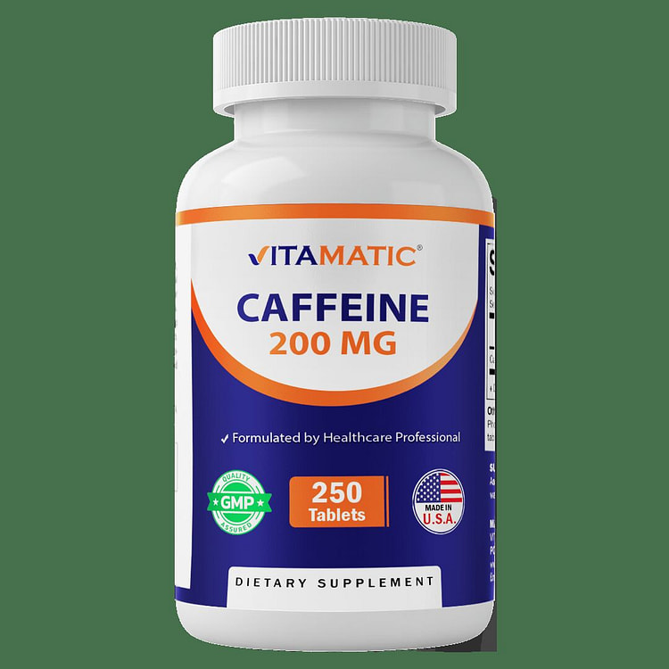 Caffeine Pills 200mg - 250 Vegetarian Tablets