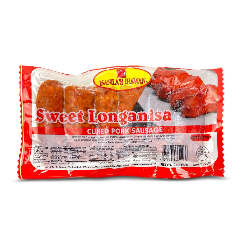 Manila’s Ihawan Sweet Pork Longanisa Frozen 12 oz