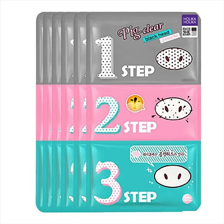 Holika Holika 3-Step Blackhead Nose Strips 6 pack