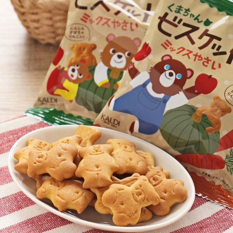 【日本直邮】KALDI 熊酱南瓜红薯饼干 小熊饼干  4袋装