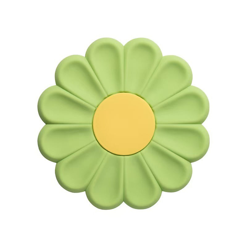 Daisy Flower Silicone Placemat Anti-Scald Simple Lovely-22cm Green 1 each