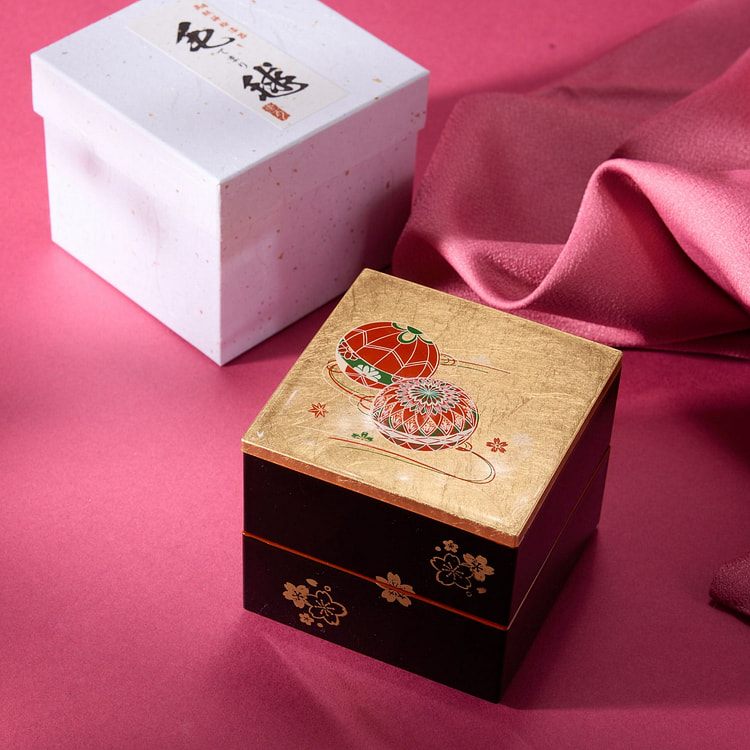 双层金箔山中漆器盒