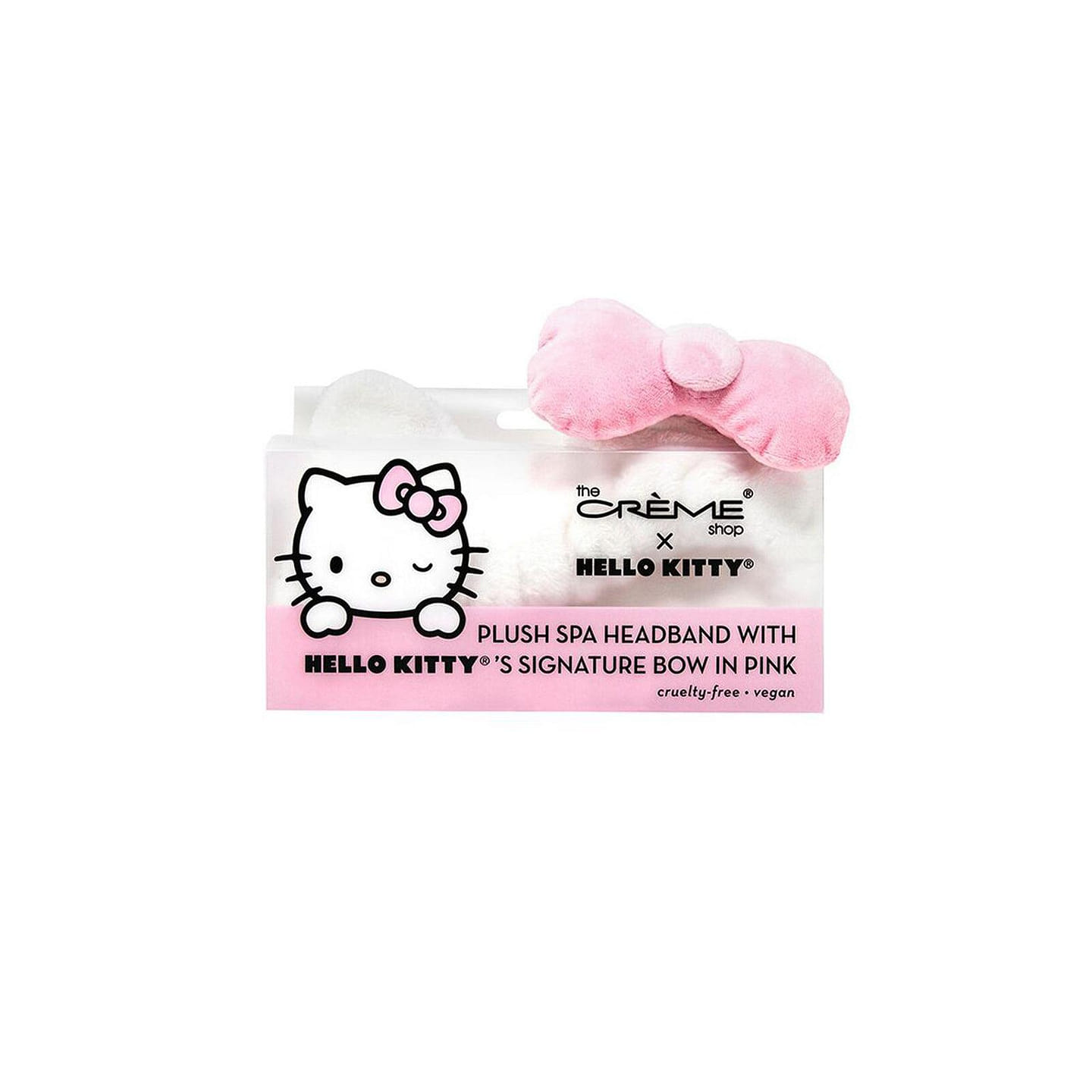 THE CREME SHOP Hello Kitty Plush Spa Headband with Signature Bow in Pink 1 each
