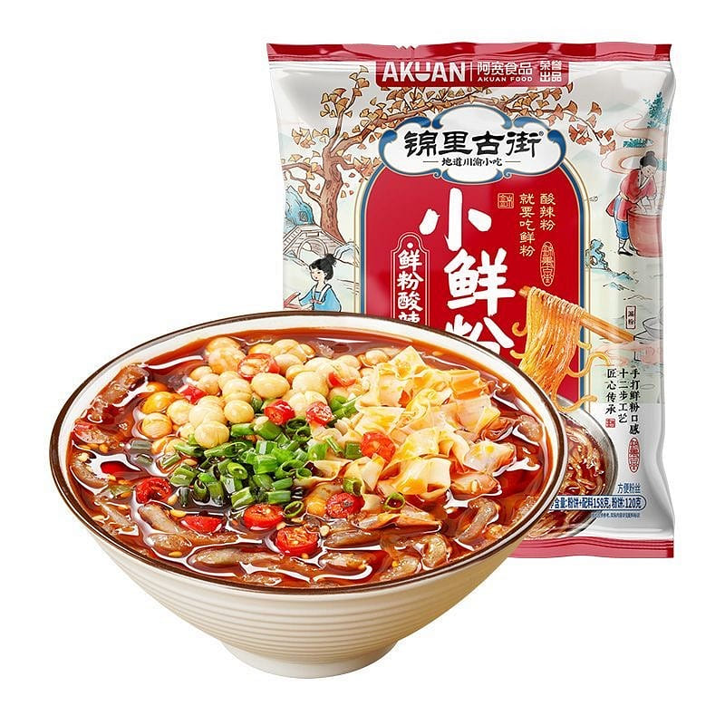 Sour and spicy vermicelli, fresh vermicelli, coars 158 g*2 pack