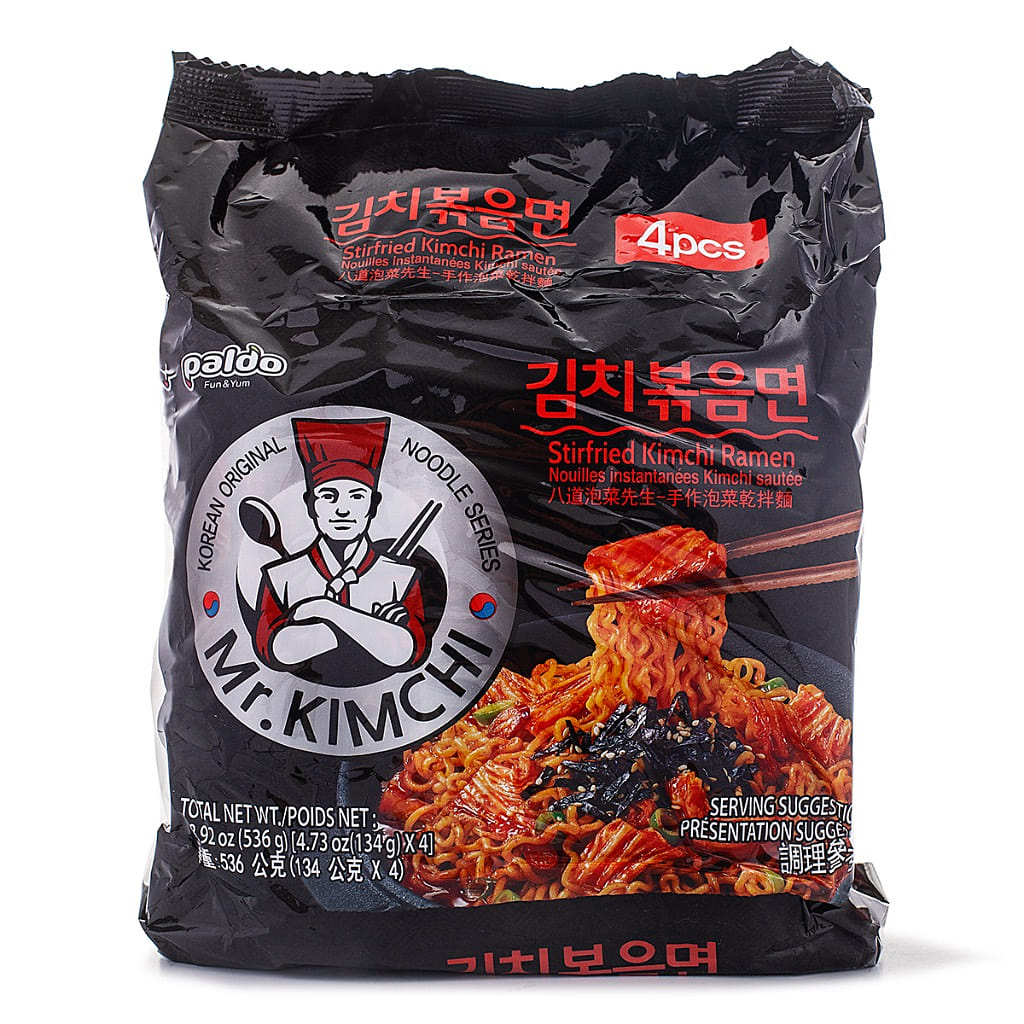 Mì Ramen Kim Chi Xào Khô Ăn Liền Paldo 4 gói 536 g