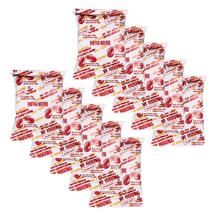 VI HUONG Spicy Shrimp Flavour Noodles 70g 10 Pack