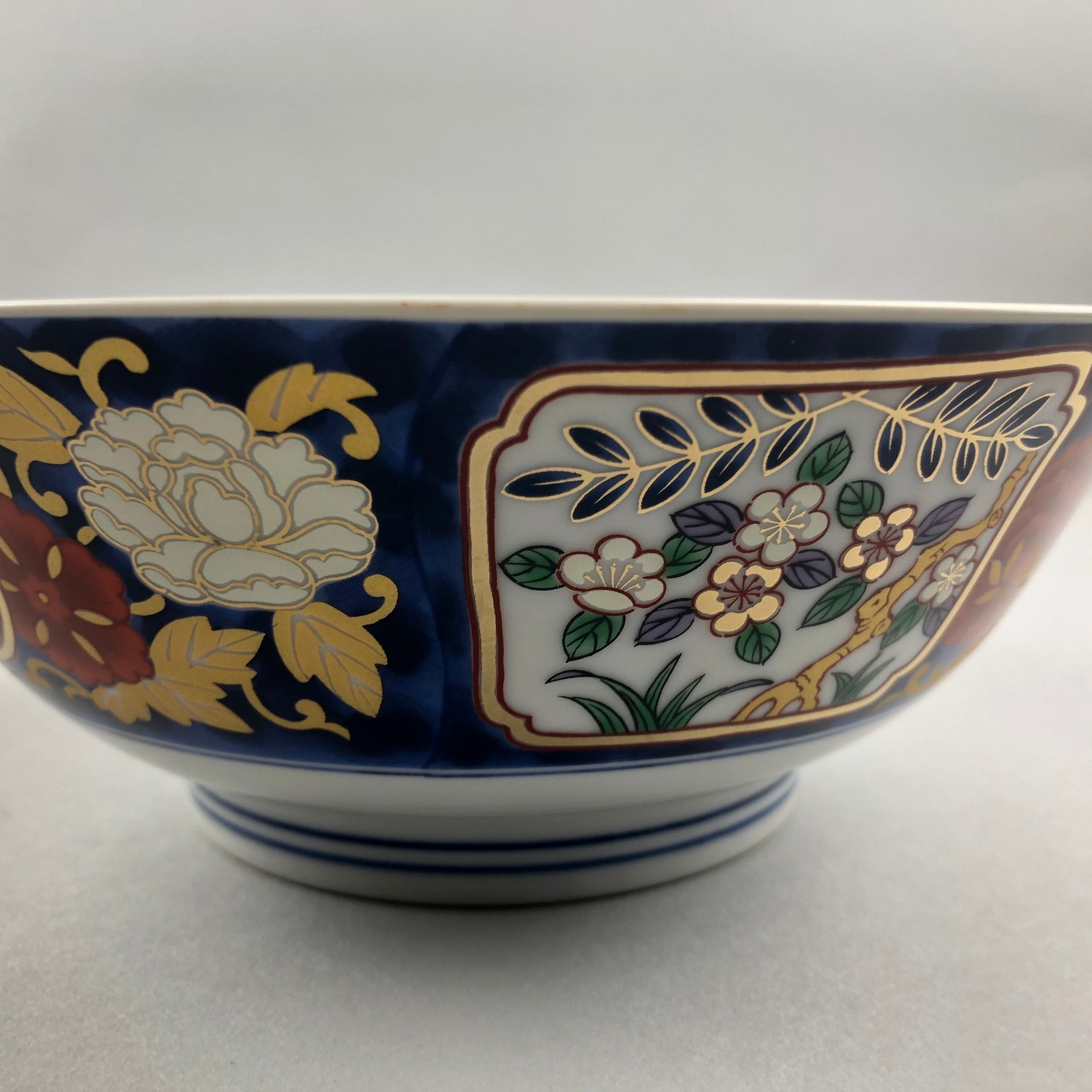 日本制造Kenjo 拉面碗，带有金属金色和花朵，直径7.5 英寸，28 盎司- Weee!