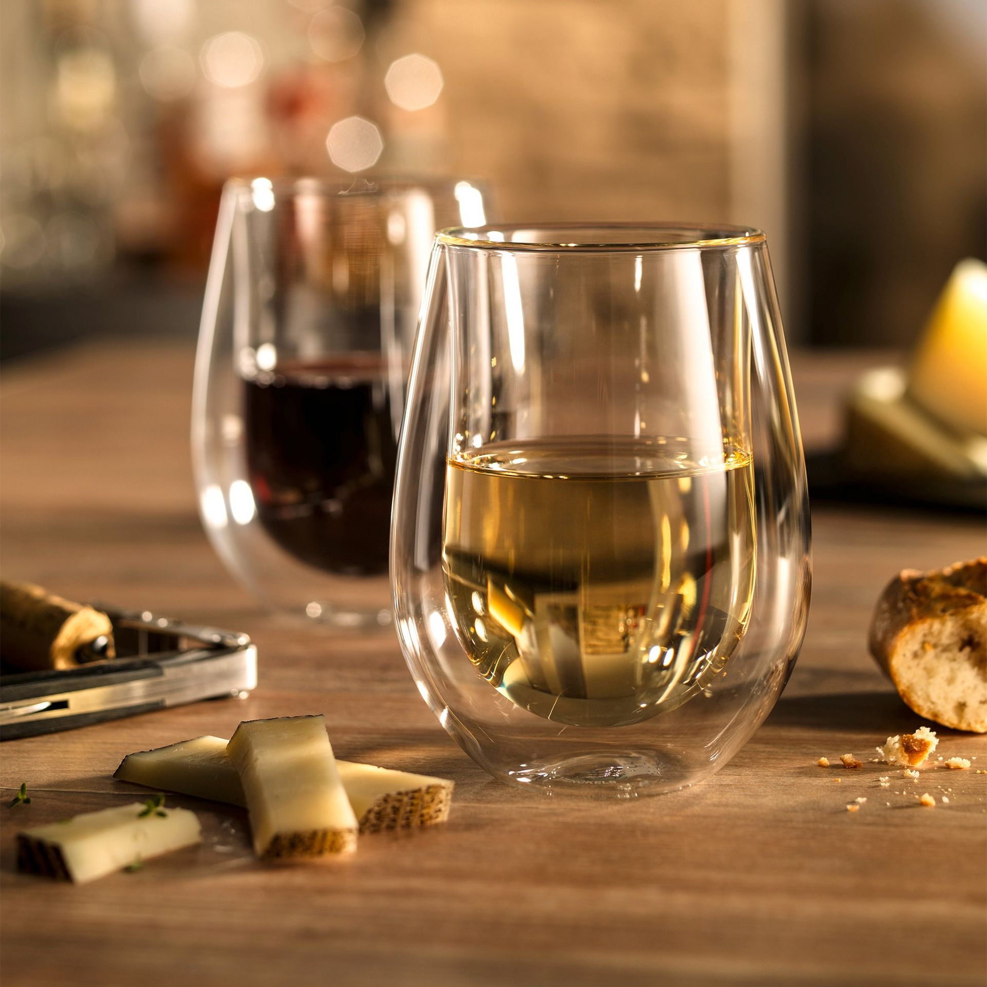 ZWILLING Sorrento Double-Wall Stemless White Wine Glasses with