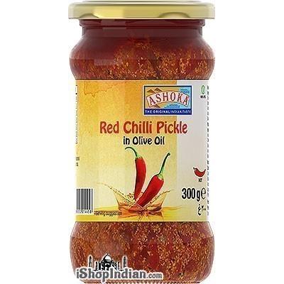 Ashoka Red Chilli Pickle in Olive Oil, 10.5 oz bottle 10.5 oz